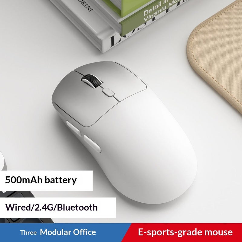 Tri-Mode Bluetooth Wireless Mouse, Silent, Rechargeable, Wired for Office & Gaming