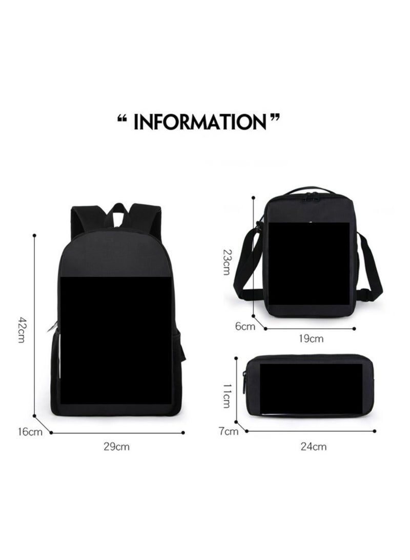 Godzilla Children's leisure load reducing large capacity printed backpack for elementary school students, 3-piece set - Image 2
