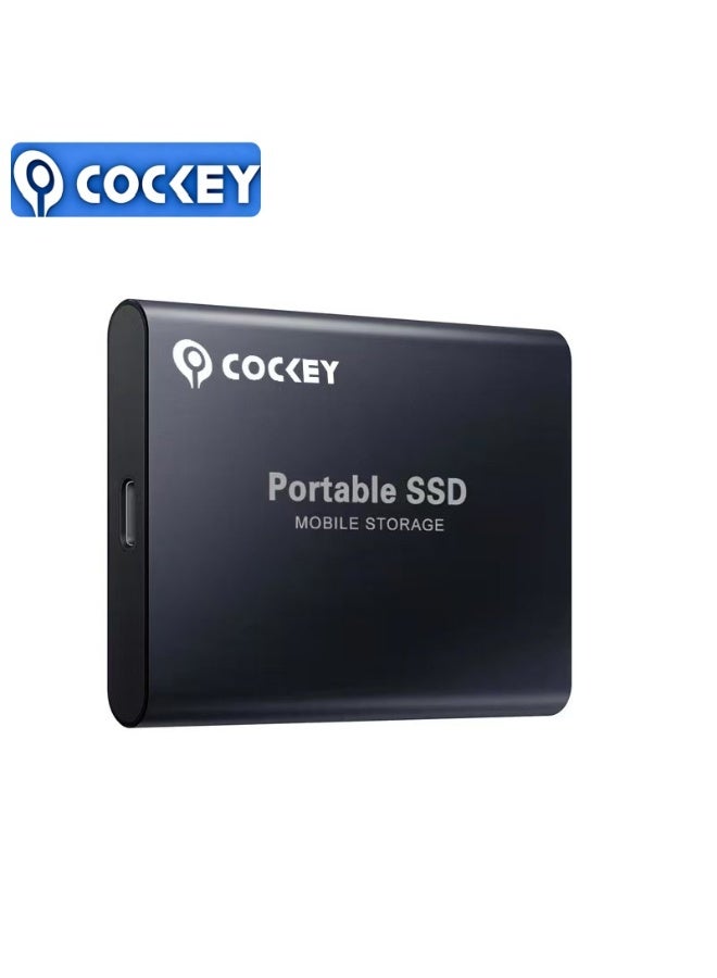 COCKEY 2TB Portable External Hard Drive, Mini SSD Hard Drives,Solid State External Drives,Computer Backup Drive,USB 3.1 to Type-C Support Data Storage Transfer for Windows XP PC Laptop and Mac(Black) - Image 1