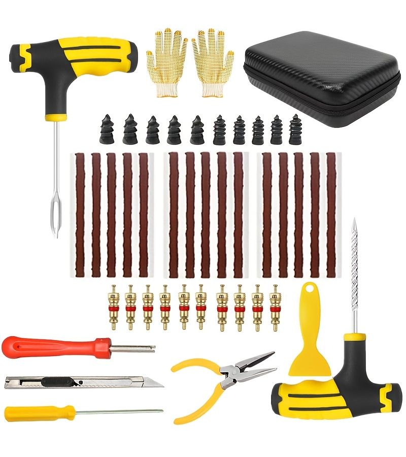 Car Tire Repair Kit Puncture Plug Tool Tire Blowout Emergency Inflation Nozzle Repair Tool Kit Model B 0002 - Image 1