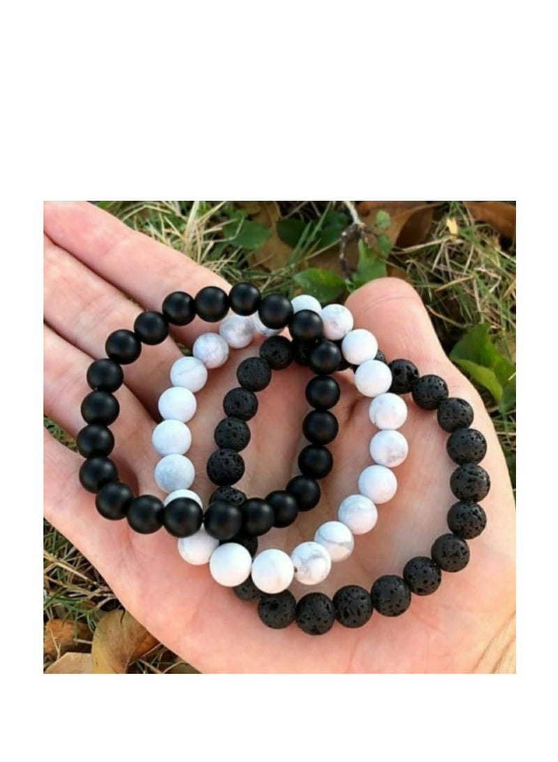 RA accessories Unisex Bracelets Made Of Stones, 3 Bracelets - Image 1