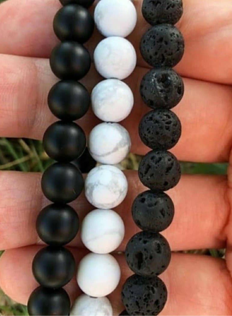 RA accessories Unisex Bracelets Made Of Stones, 3 Bracelets - Image 2