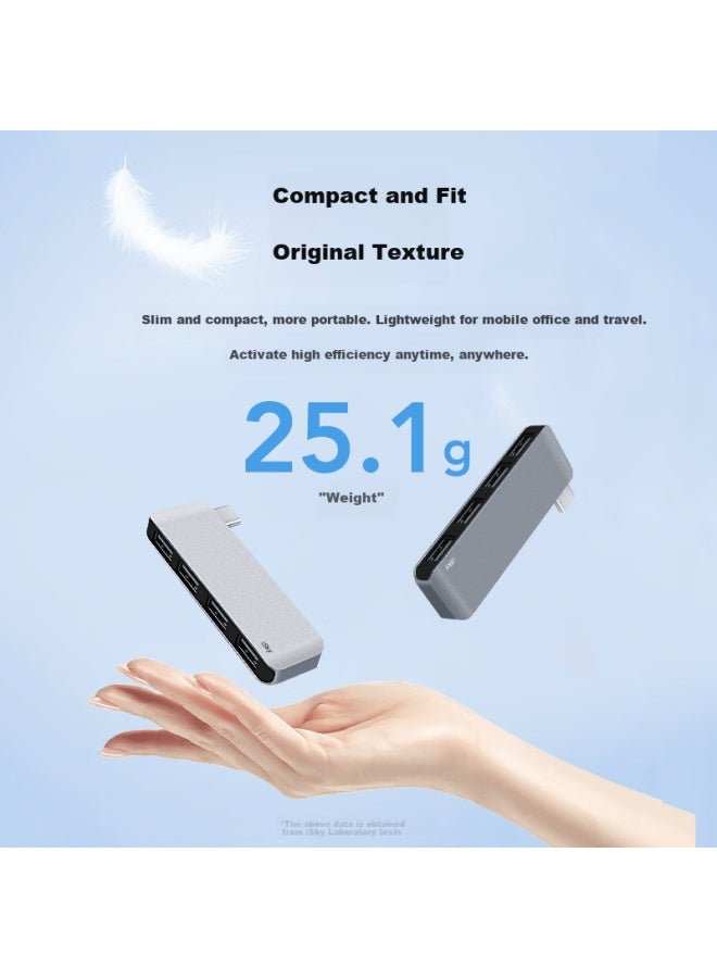 Isky Type-c Docking Station 10gbps High-speed Usb 3.2 Hub Direct Plug-in Compatible With Apple Huawei Xiaomi Dell Microsoft Laptops Silver - Image 2
