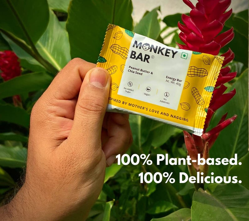 MONKEY BAR - Non Choco Energy Bars - 10 Bars, 3 Flavours, 40g each, Best for Healthy Clean Snacking, Just 4-6 Plant-based Ingredients, Dairy Free & Sugar Free, Vegan, No Additives - Image 2