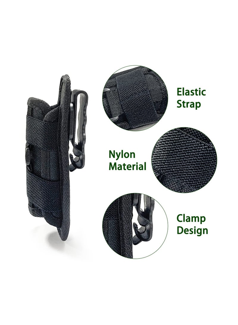 SYOSI Rotatable Tactical Flashlight Pouch Holster, Durable Flashlight Holder with Belt Clip Tactical Torch Carry Case with 360 Degree Carabiner Reel Clip for Camping Hiking Climbing Hunting - Image 5