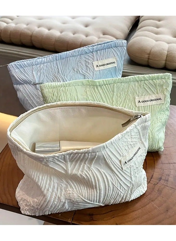 روزينو 1pc basho ورقة تصميم سعة كبيرة سحاب حقيبة مستحضرات التجميل مناسبة للنساء السفر في الهواء الطلق - Image 3