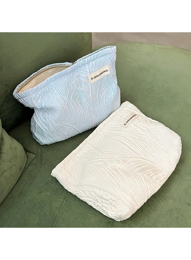 روزينو 1pc basho ورقة تصميم سعة كبيرة سحاب حقيبة مستحضرات التجميل مناسبة للنساء السفر في الهواء الطلق - Image 5