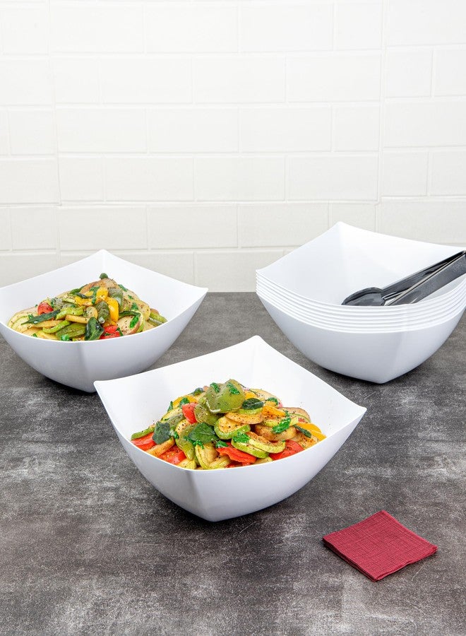 Restaurantware Moderna 128 Ounce Fancy Plastic Bowls 10 Square Disposable Salad Bowls - Durable Heavy-duty Clear Plastic Bowls For Warm And Cold Foods - Image 5