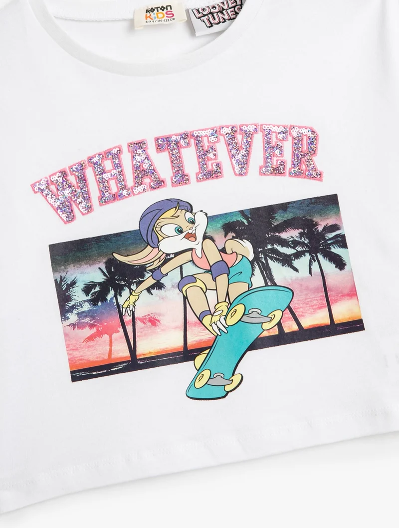 كوتون Lola Bunny T-Shirt Licensed Crop Oversize Short Sleeve Cotton