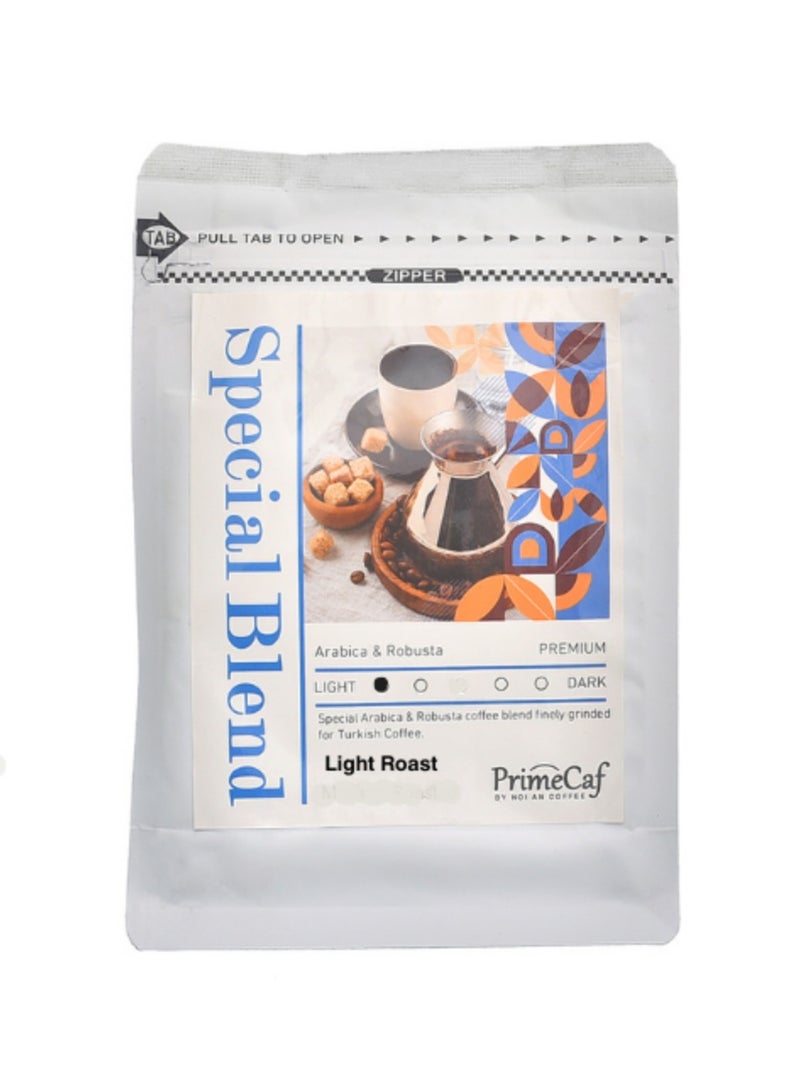 PrimeCaf Special Blend & High Quality Turkish Coffee Arabica & Robusta, Light Roasted , Plain , 250 gm - Image 1