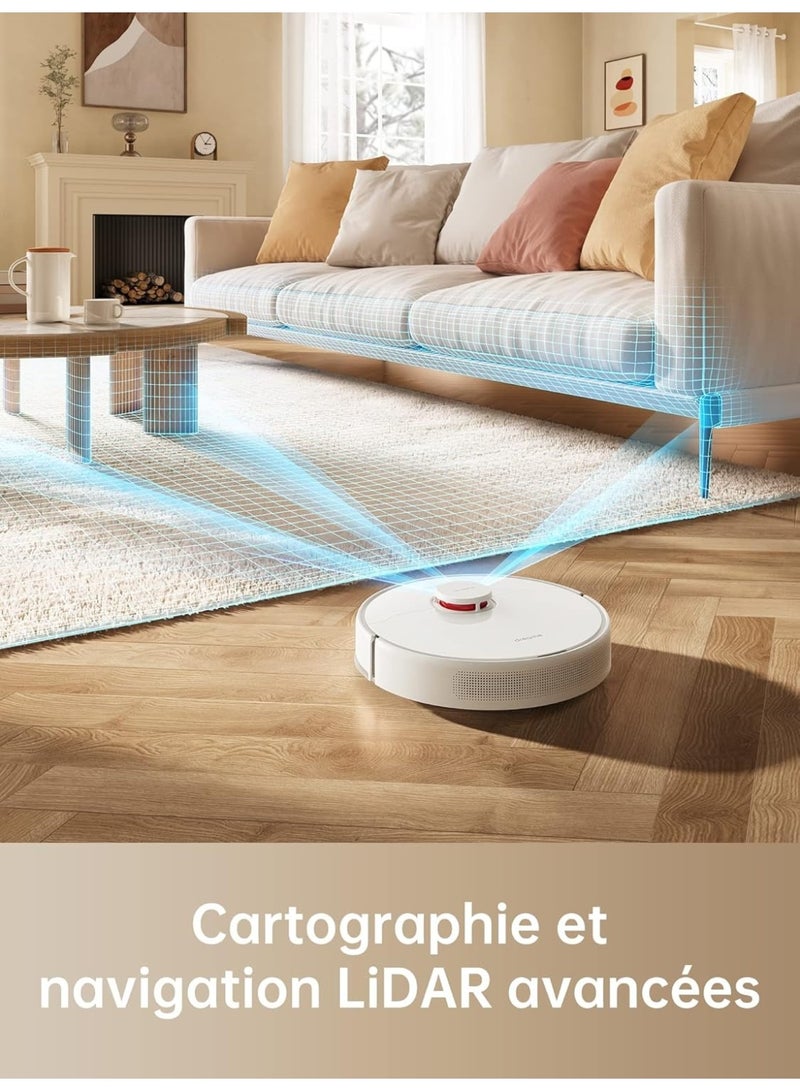 DREAME D9 Max 2 in 1 Robot Vacuum Cleaner, Intelligent LDS Navigation Laser 4000Pa, Multiple Floor Maps for Floors, Carpets, Pet Hair, WiFi/Alexa/App Control, White - Image 3