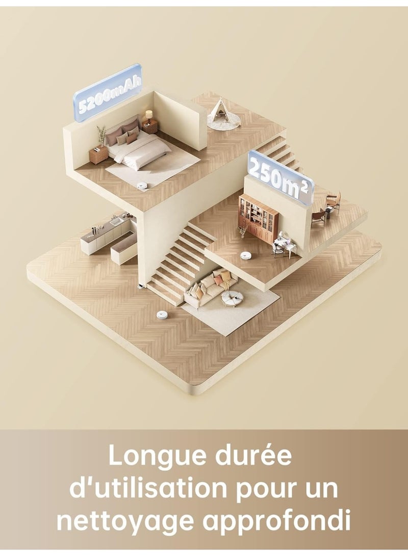 DREAME D9 Max 2 in 1 Robot Vacuum Cleaner, Intelligent LDS Navigation Laser 4000Pa, Multiple Floor Maps for Floors, Carpets, Pet Hair, WiFi/Alexa/App Control, White - Image 5