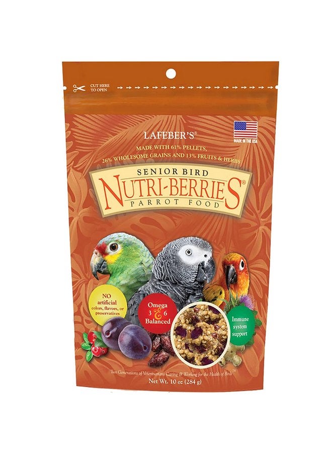 LAFEBER'S Senior Bird Nutri-Berries Pet Bird Food, Made with Non-GMO and Human-Grade Ingredients, for Parrots, 10 oz - Image 1