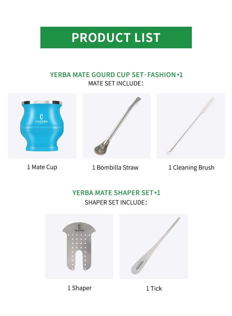 CUOPRU CUOPRU Yerba Mate Cup Set with Bombilla(Straw), Tea Filter  - Image 3