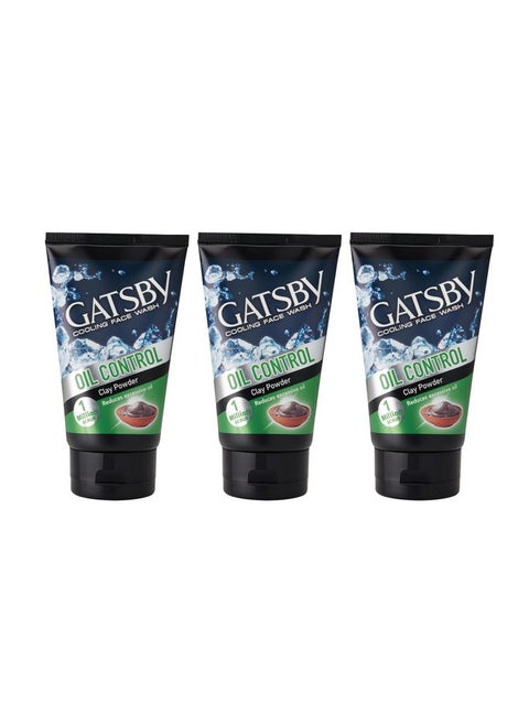 Cooling Face Wash Oil Control 50Ml (Set Of 3) For Deep Cleansing Contains Clay Powder Powered With Micro Scrub Beads Facewash For Men Made In Indonesia