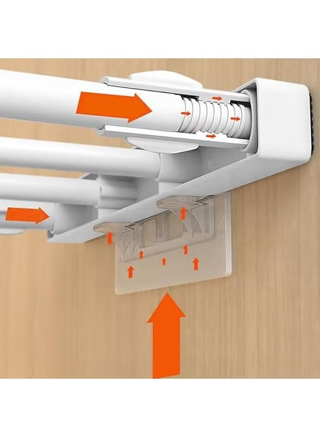 OMEVE 4 Pcs Punch Free Shelf Support Peg-Clear Self Adhesive Shelves Clips for Kitchen Cabinet Book Shelves-Strong Partition Bracket Holders Pin Non Marking Adhesive Closet Clapboard Layer-Load Bearing - Image 2