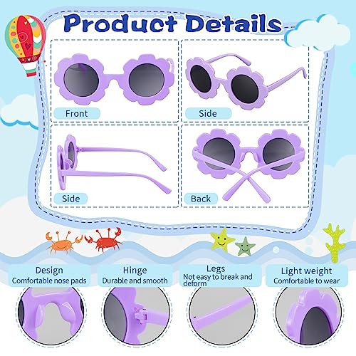 Mdvora 24 Pack Round Flower Sunglasses Set, Outdoor Kids Sunglasses Kit(Set G, 24pcs) - Image 4
