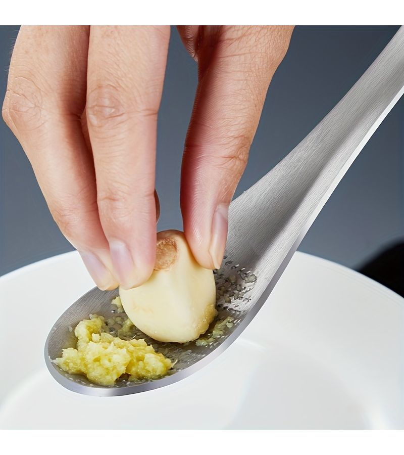 Stainless Steel Ginger Grater Spoon 1pc Garlic Masher Kitchen Tool - Image 3