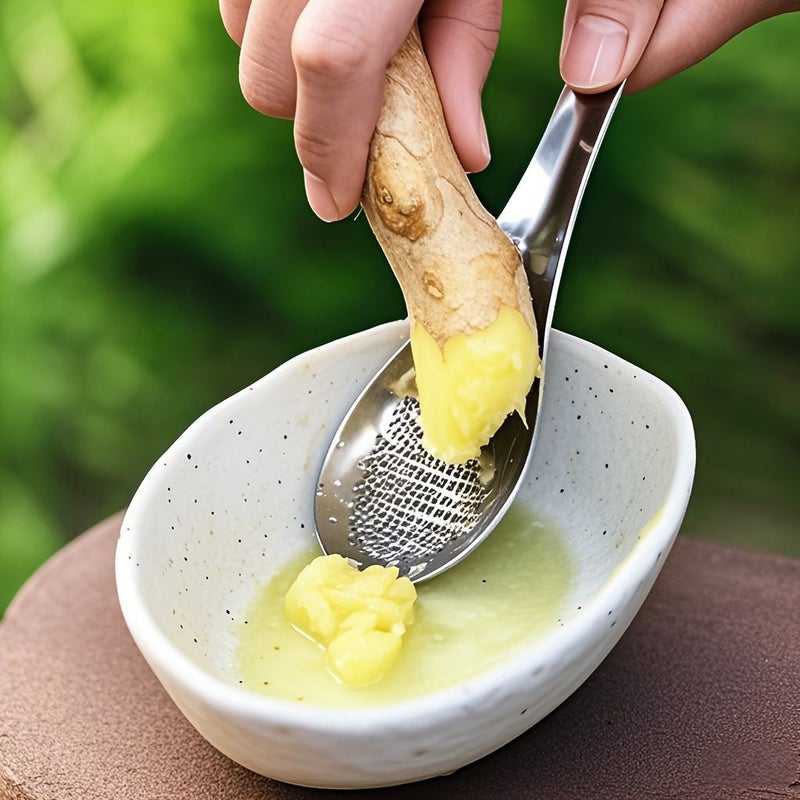 Stainless Steel Ginger Grater Spoon 1pc Garlic Masher Kitchen Tool - Image 1