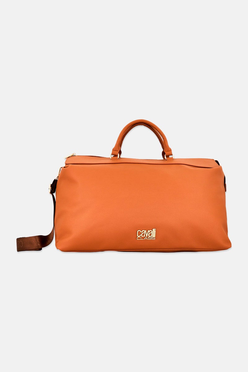 Cavalli Class Women Brand Logo Tote Bag, Dark Tan - Image 1