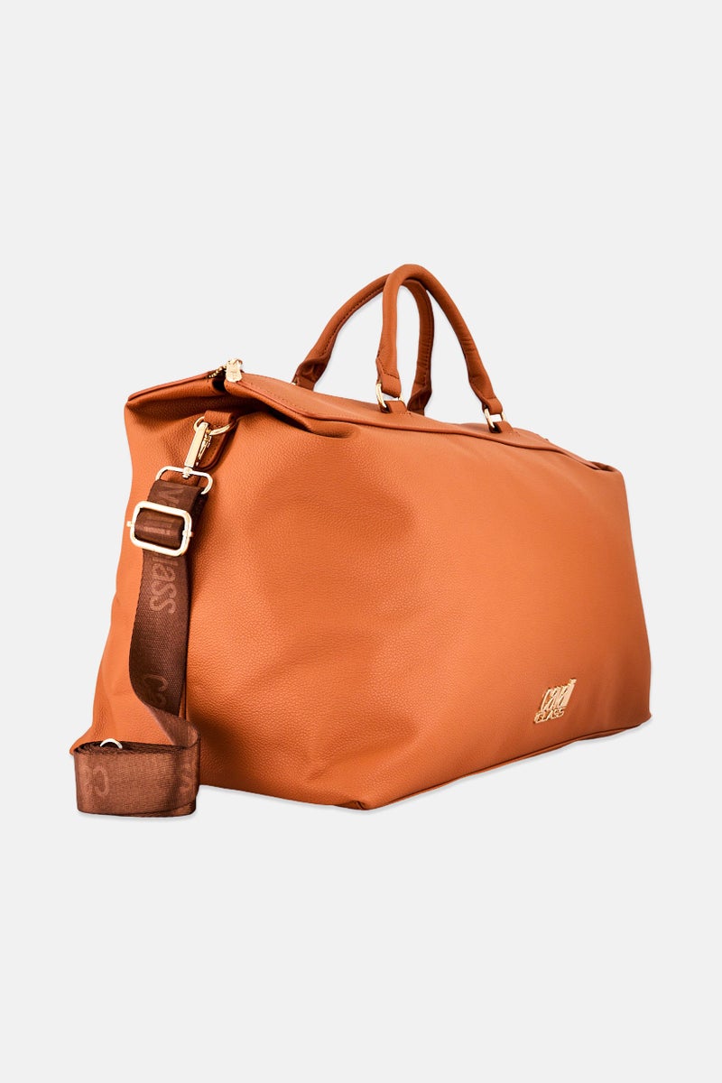 Cavalli Class Women Brand Logo Tote Bag, Dark Tan - Image 4