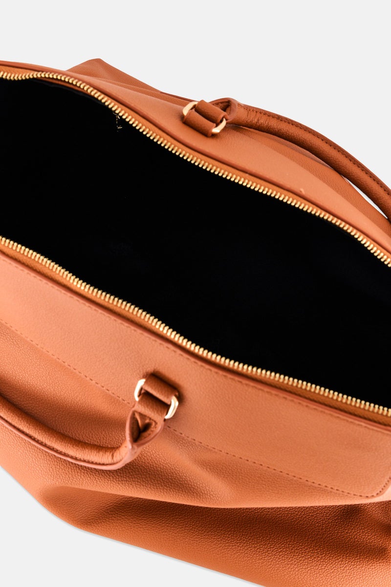 Cavalli Class Women Brand Logo Tote Bag, Dark Tan - Image 3