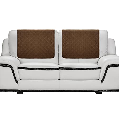 Panelee 2 Pcs Headrest Cover for Recliner Chair Sofa Headrest Cover Head Protector Furniture Protector for Recliner Sofa Slipcovers(Chocolate) - Image 1