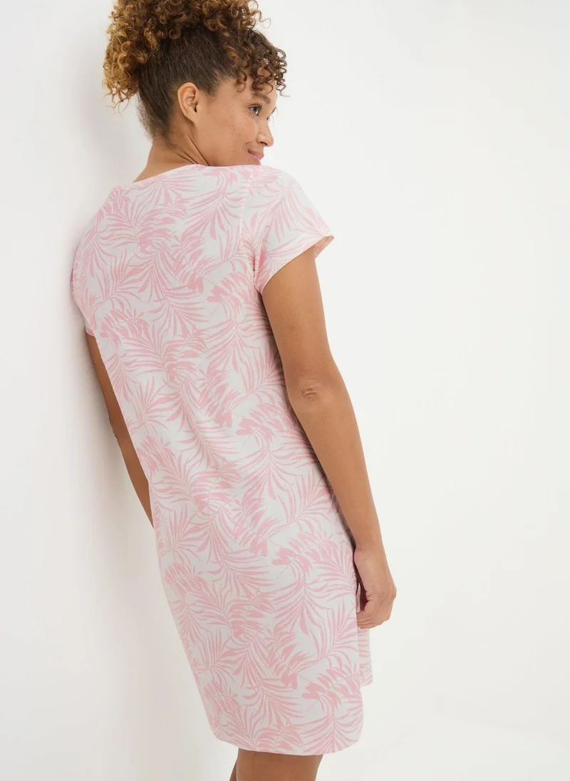 Matalan Pink Palm Tree Print T-Shirt Nightie