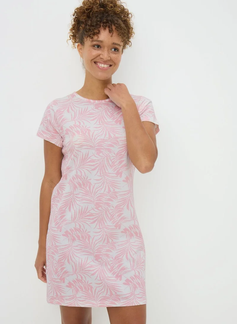 Matalan Pink Palm Tree Print T-Shirt Nightie