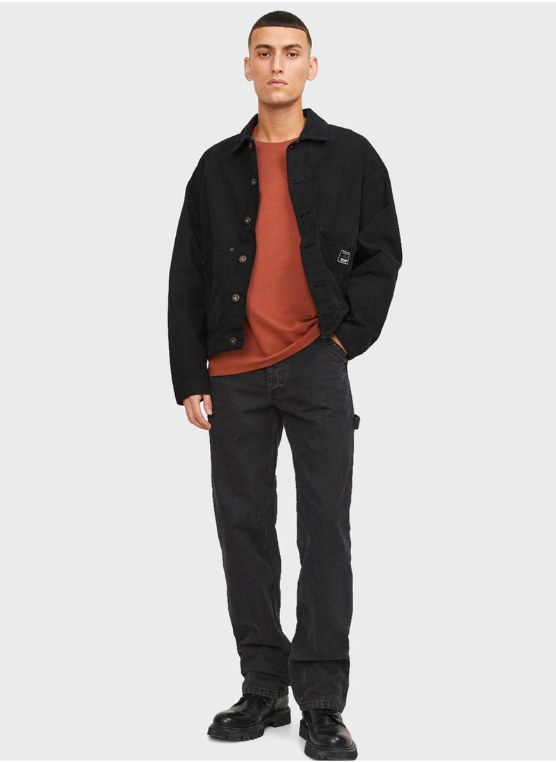 JACK & JONES Jjieddie Jjcarpenter Stright Fit Rinse Wash Jeans  - Image 5