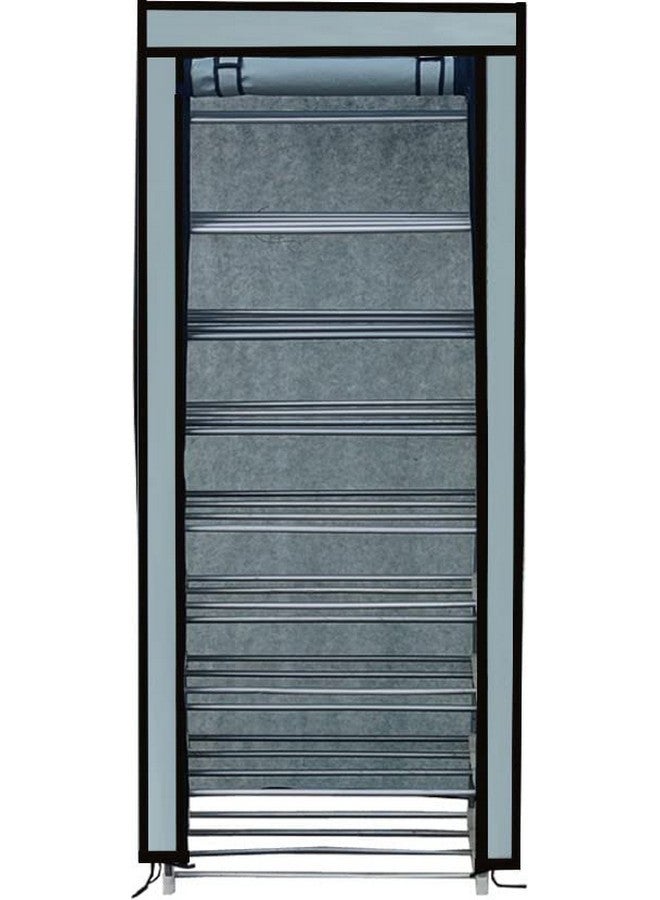 SANAMSTORE Multipurpose 9 Layer Metal Pipe with Non-Woven 100GSM Fabric Cover Shoe/Cloth/Toy/Books Rack-Grey - Image 3