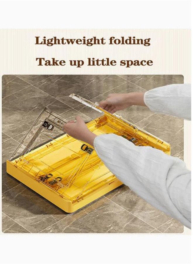 Arabest Stackable Folding Storage Box with Wheels and Lids,Closet Organizer,Stackable Toy Storage Box,Collapsible Plastic Bin with Handles and Clear Lids - Image 5