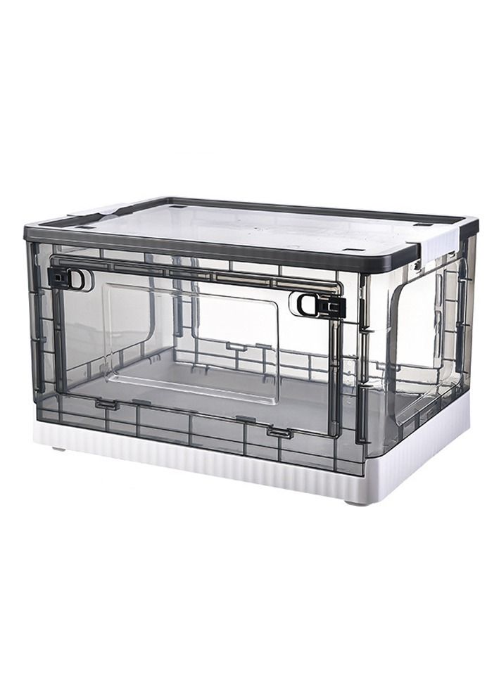 Arabest Stackable Folding Storage Box with Wheels and Lids,Closet Organizer,Stackable Toy Storage Box,Collapsible Plastic Bin with Handles and Clear Lids - Image 1