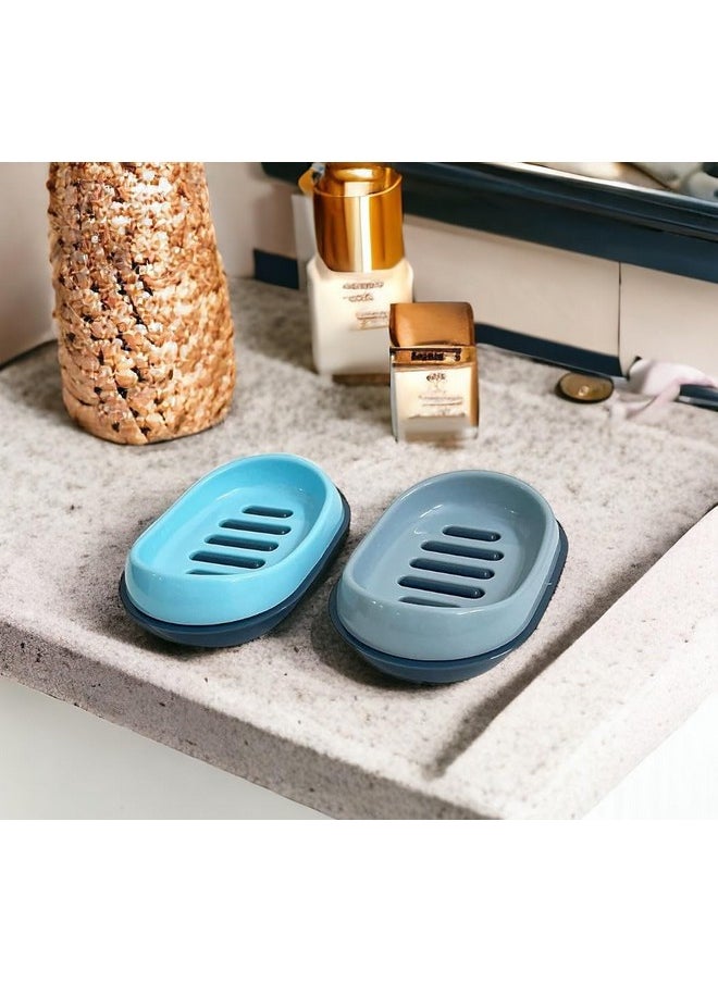 Csm - CSM Plastic Soap Cases- Set Of 4 Pcs (Blue, Grey, Beige, Light Blue) - Image 1