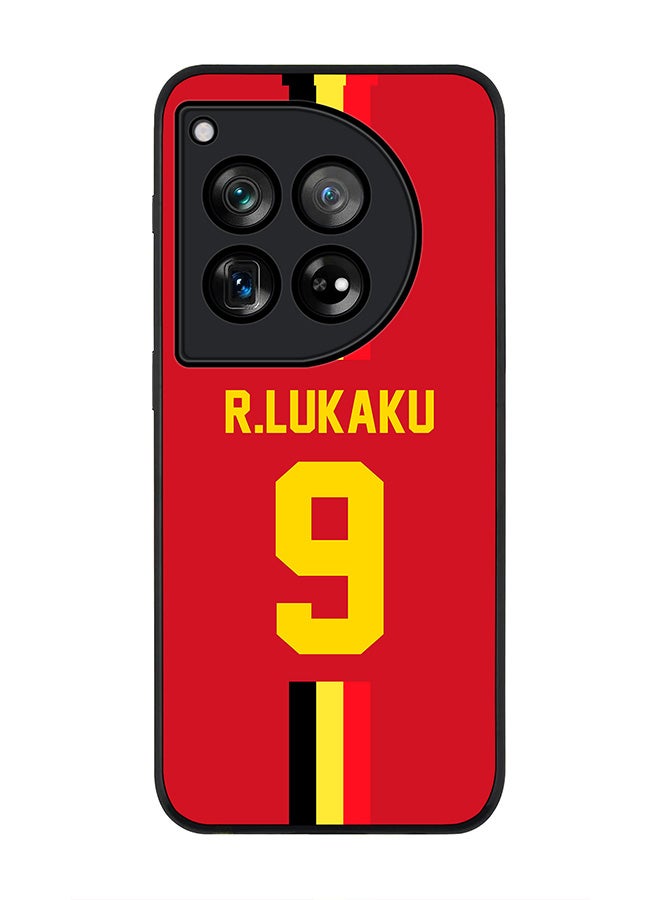 Stylizedd Rugged Black Edge Case for OnePlus 12, Slim fit Case Thin Cover -  Football Team - Belgium, Player Name - R.Lukaku - Image 1