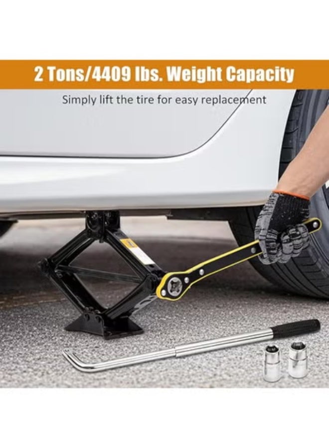أداة جاك سيارة أصلية بقدرة 2 طن – جاك مقصّي محمول مع مفتاح تثبيت لتغيير الإطارات - Image 3