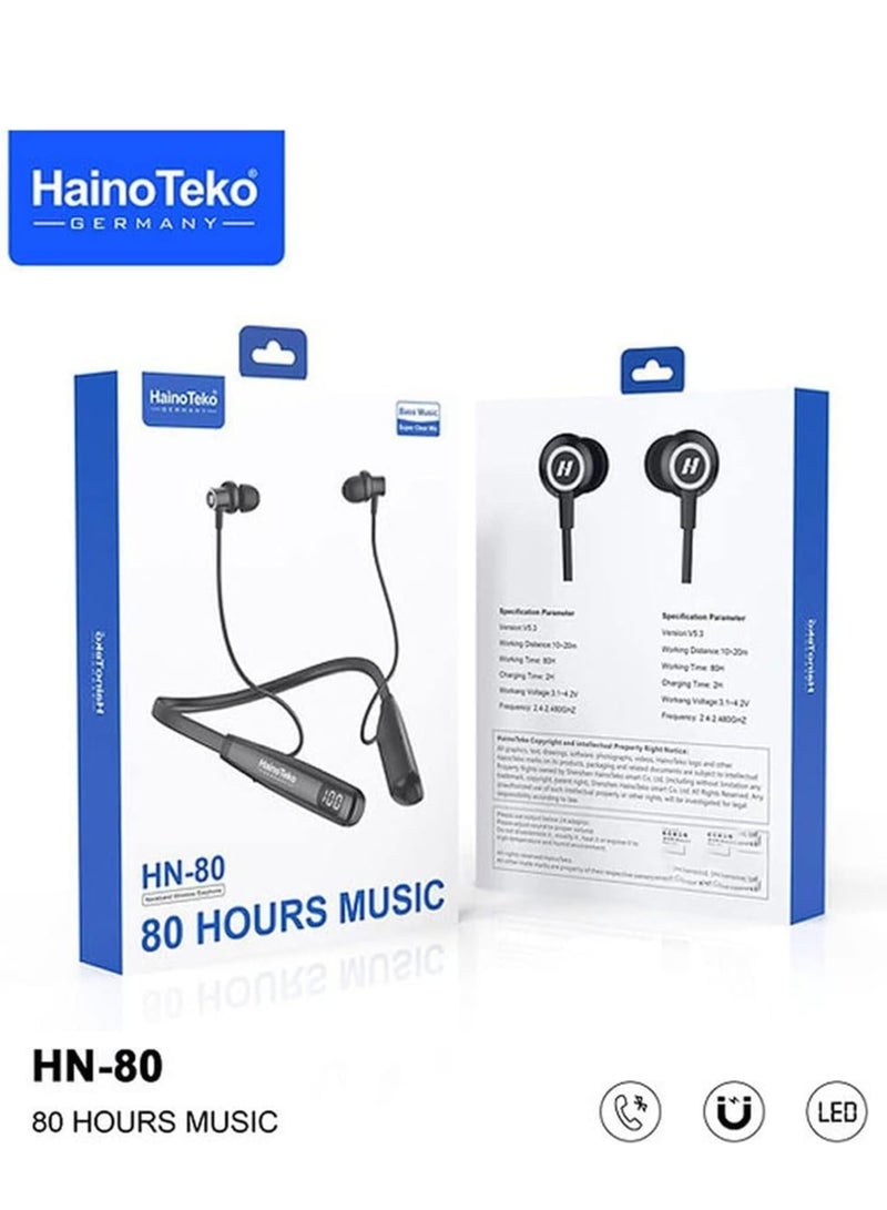 Haino Teko Haino Teko HN 80 Wireless Bluetooth Neckband Earphones | HD Sound, Deep Bass, Magnetic Earbuds, Noise Isolation, Long Battery Life | Sports & Workout Headphones with Mic – Lightweight & Comfortable - Image 5