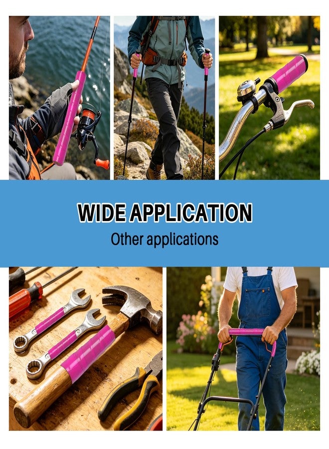 VITEAM Silicone Grip Tape Rubber Pole Wrap Grip Tape with Residue-Free and Strong Grip for Handle, Pull Up Bar, Barbells, Dumbbells, Sport Equitments and Tools,1"×14' Pink - Image 5