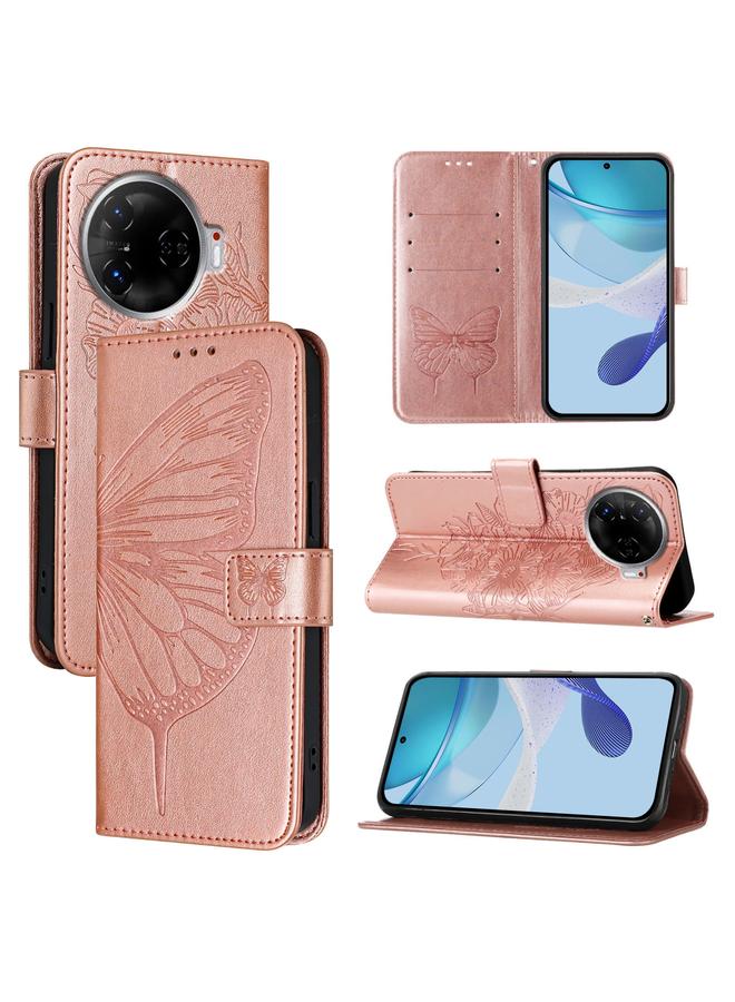 erorex Case For Tecno Camon 30 Pro Embossed Butterfly Leather Phone Case - Image 1