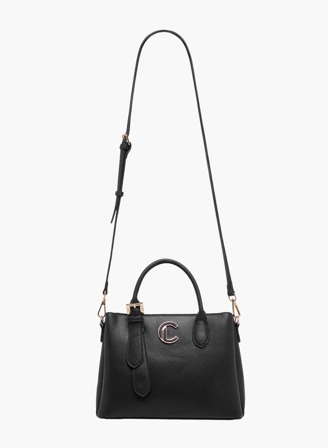 Le Confort Textured Tote Bag with Detachable Strap and Zip Closure