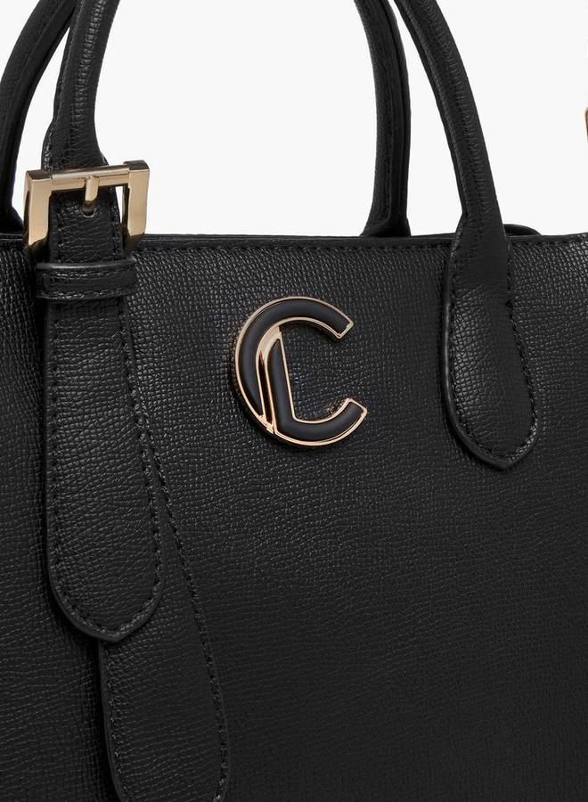 Le Confort Textured Tote Bag with Detachable Strap and Zip Closure