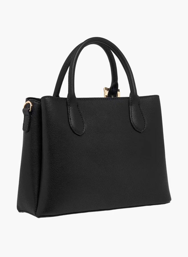 Le Confort Textured Tote Bag with Detachable Strap and Zip Closure