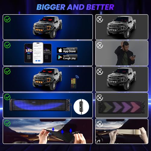 RHYVON 2PCS Devil Eyes Light for Cars，Led Eyes for Car Windshield，Programmable Led Sign，Controlled by a Remote Control and a Bluetooth APP，Suitable for Cars, SUVs & Trucks. - Image 2