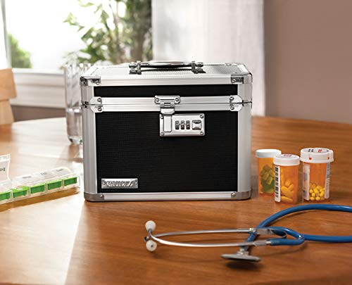 Vaultz Combination Lock Box - Secure Safe for Documents, Valuables, Medicine & Money - 10 x 7.25 x 7.75 Inch - Black - Image 2