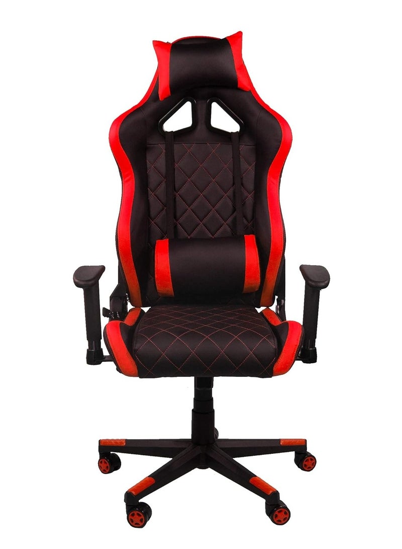 Ergonomic Gaming Chair – Mid-Century Modern Style, Red Vinyl Leather, Reclining & Swivel, Supports Up to 110 kg, Ideal for Gaming - Image 1