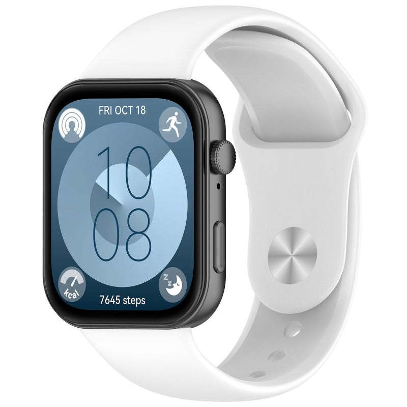 إيروريكس سوار ساعة هواوي واتش فيت 3 من السيليكون بلون سادة مع مشبك عكسي (أبيض) - Image 1