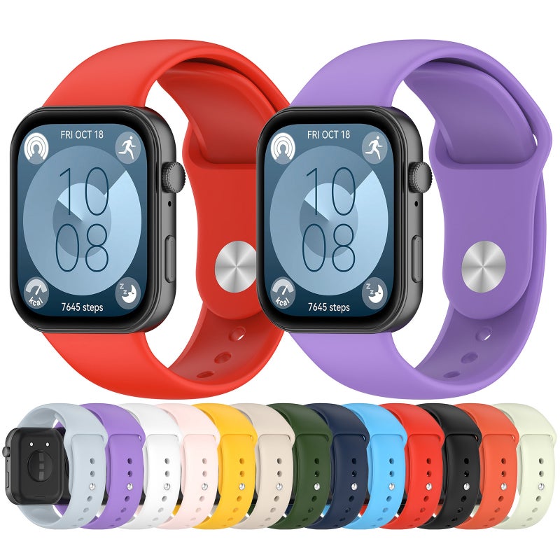 إيروريكس سوار ساعة هواوي واتش فيت 3 من السيليكون بلون سادة مع مشبك عكسي (أبيض) - Image 5