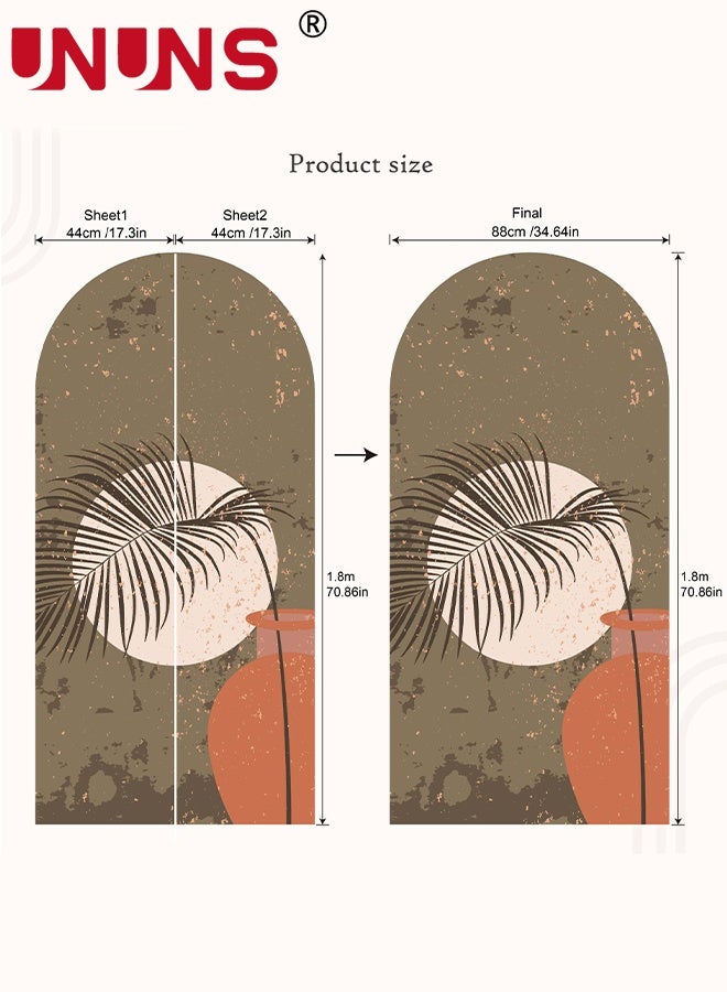 UNUNS Arch Wall Decal,Bohemian Interior Wall Art,Waterproof Mural Wall Stickers,Sunset Leaves Arch Decal,Headboard Wall Sticker,Wall Decoration for living Room Bedroom Office - Image 2