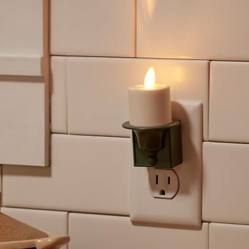 Luminara Flameless Candle Loden Green Nightlight with Motion Sensor - Plugin Night LED Light with Patented Real-Flame Effect Technology - Safe for Kids and Pets - Auto Dusk to Dawn - Image 2