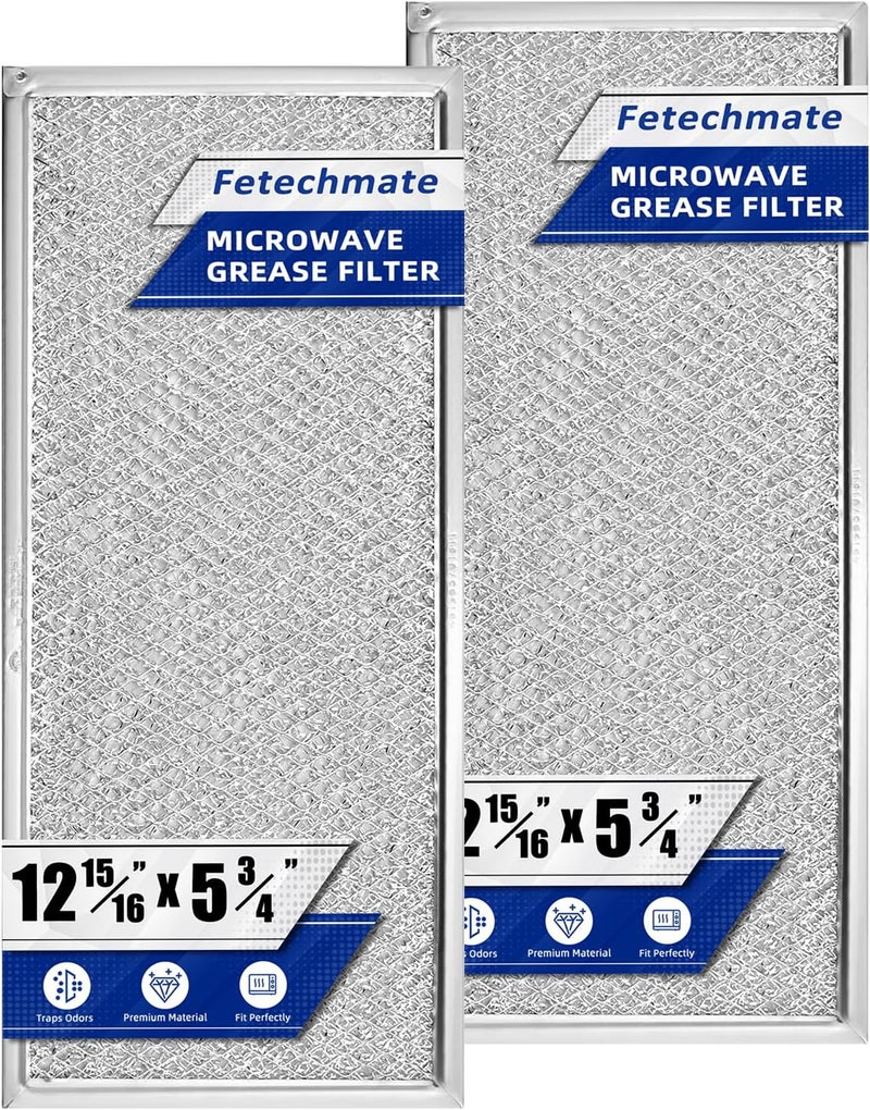 Fetechmate 13" x 6" Microwave Filter Fits for Whirlpool Ge Microwaves W10208631A Microwave Grease Filter - Pack of 2 - Image 1